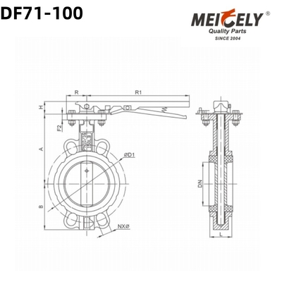 Van bướm chất lượng cao DF71-100 D72 cho xe tải bể nước