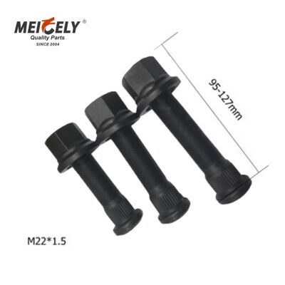 Bánh xe tải hạng nặng Stud M22x1.5 Hex Bolt - Thép hợp kim cấp 10.9 với bề mặt oxit đen